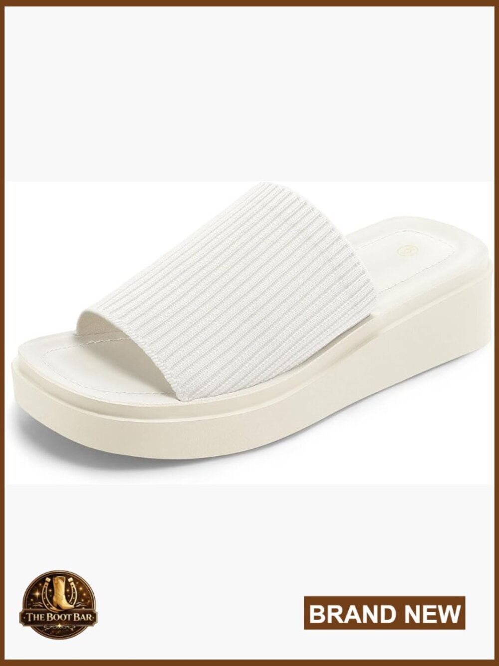Women's Platform Slide Sandals Comfortable Knit Slip On